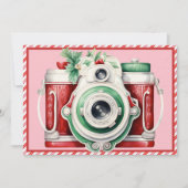 glimlachen | Camera Kerstmis Fotokaart (Voorkant)
