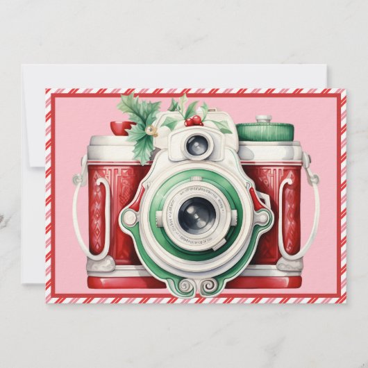 glimlachen | Camera Kerstmis Fotokaart (Voorkant)