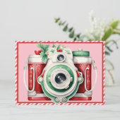 glimlachen | Camera Kerstmis Fotokaart (Staand voorkant)