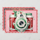 glimlachen | Camera Kerstmis Fotokaart (Voorkant / Achterkant)