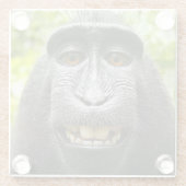 glimlachen Celebes Macaque Monkey Glazen Onderzetter (Achterkant)