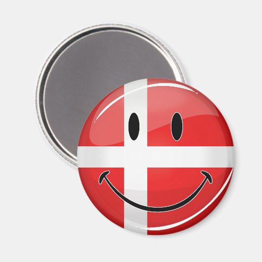 glimlachen Denemarken vlag Magneet (Voorkant / Achterkant)