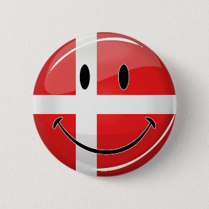 glimlachen Denemarken vlag Ronde Button 5,7 Cm