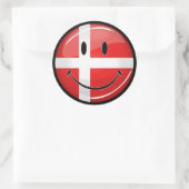 glimlachen Denemarken vlag Ronde Sticker (Tas)
