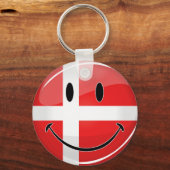 glimlachen Denemarken vlag Sleutelhanger (Voorkant)