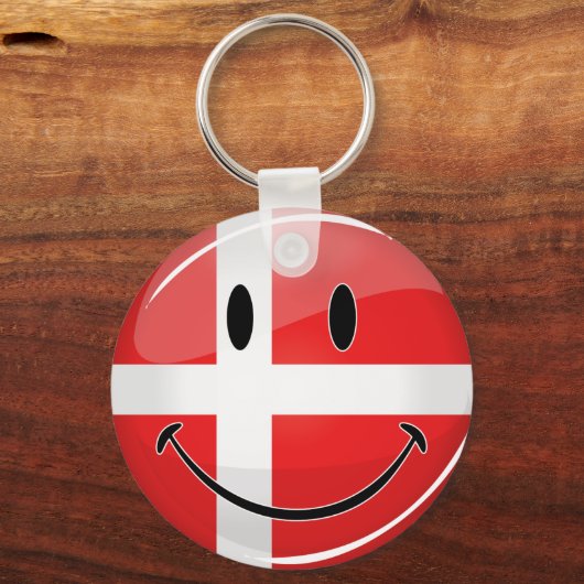 glimlachen Denemarken vlag Sleutelhanger (Voorkant)