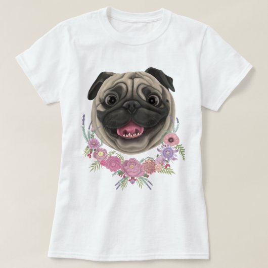 glimlachen Derpy Pug T-shirt (Design voorkant)