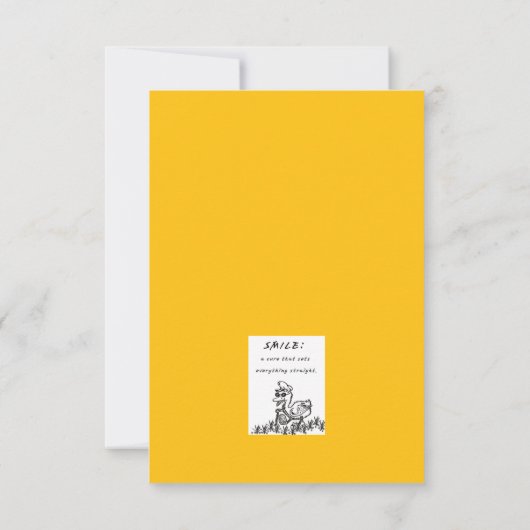 GLIMLACHEN DIE GENEZEN BEDANKKAART (Achterkant)