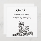 GLIMLACHEN DIE GENEZEN FEESTDAGENKAART (Voorkant / Achterkant)