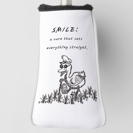 GLIMLACHEN DIE GENEZEN GOLFHEADCOVER (Draai 90)