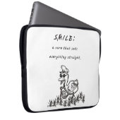 GLIMLACHEN DIE GENEZEN LAPTOP SLEEVE (Voorkant Rechts)