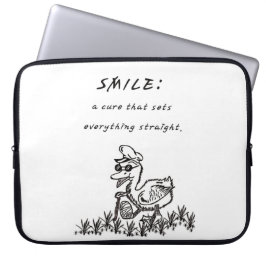 GLIMLACHEN DIE GENEZEN LAPTOP SLEEVE