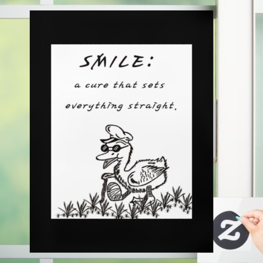 GLIMLACHEN DIE GENEZEN RAAMSTICKER (Huis)