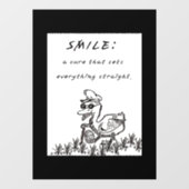 GLIMLACHEN DIE GENEZEN RAAMSTICKER (Vel)