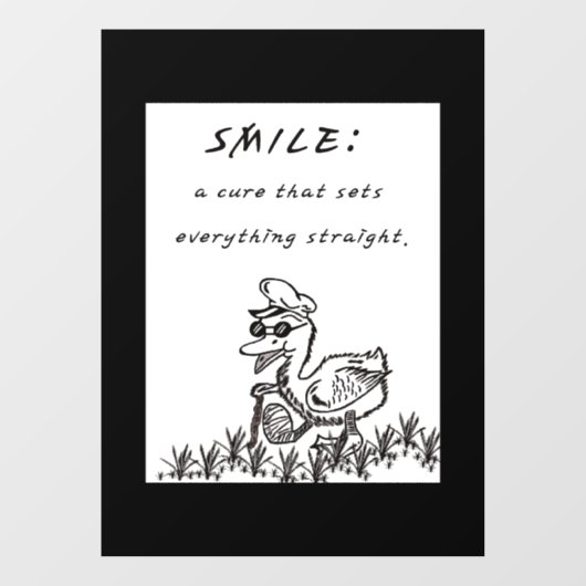 GLIMLACHEN DIE GENEZEN RAAMSTICKER (Vel)