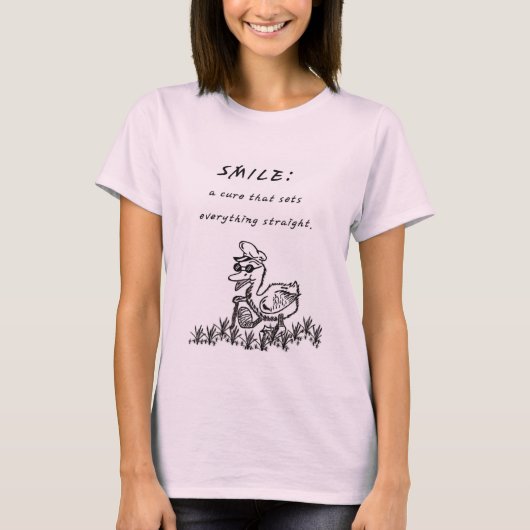 GLIMLACHEN DIE GENEZEN T-SHIRT (Voorkant)