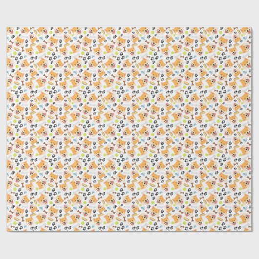 glimlachen Dog Shiba Inu Cadeaupapier (Vlak)