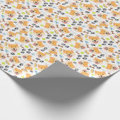 glimlachen Dog Shiba Inu Cadeaupapier (Hoek)