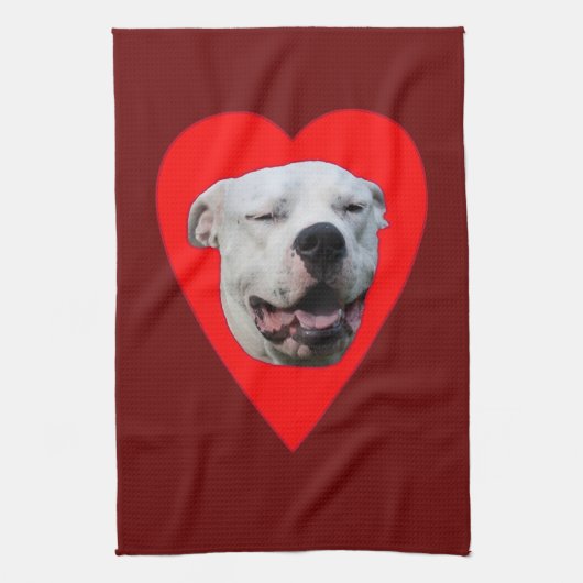 glimlachen Dogo Argentino Theedoek (Verticaal)