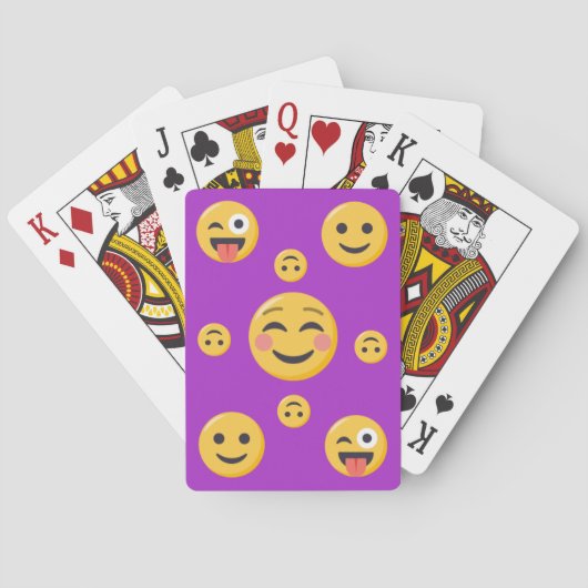 glimlachen en Funny Emoji Faces Pokerkaarten (Achterkant)