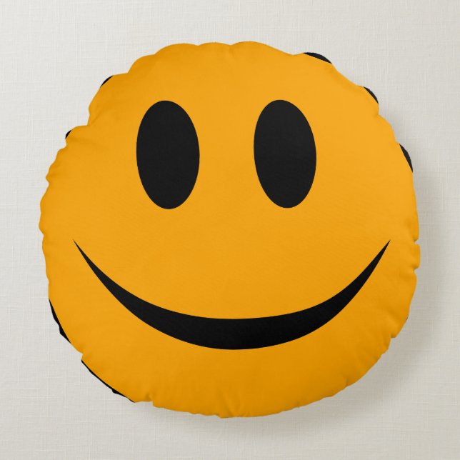glimlachen Face Emoji Rond Kussen (Voorkant)