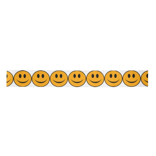 glimlachen Face Emoji Satijnen Lint (Voorkant)