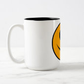 glimlachen Face Emoji Tweekleurige Koffiemok (Links)