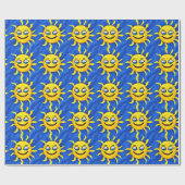 glimlachen Face Sunny Sun Cadeaupapier (Vlak)