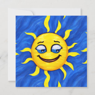 glimlachen Face Sunny Sun Feestdagenkaart