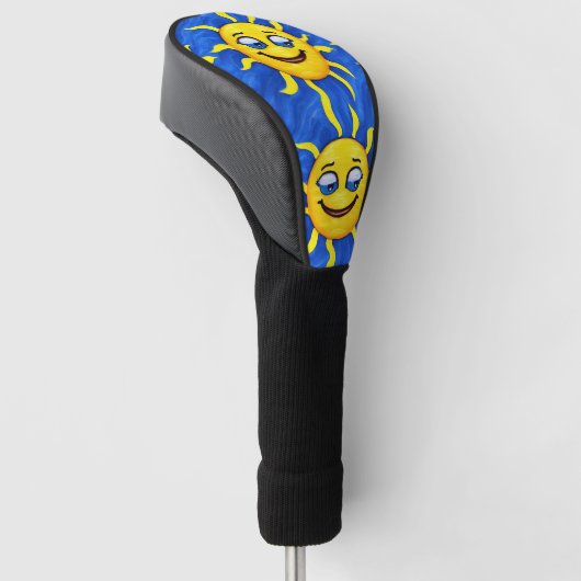 glimlachen Face Sunny Sun Golfheadcover (Schuin)