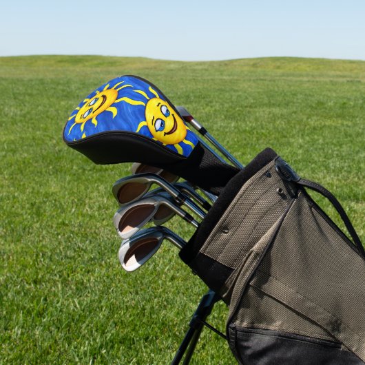 glimlachen Face Sunny Sun Golfheadcover (Insitu)