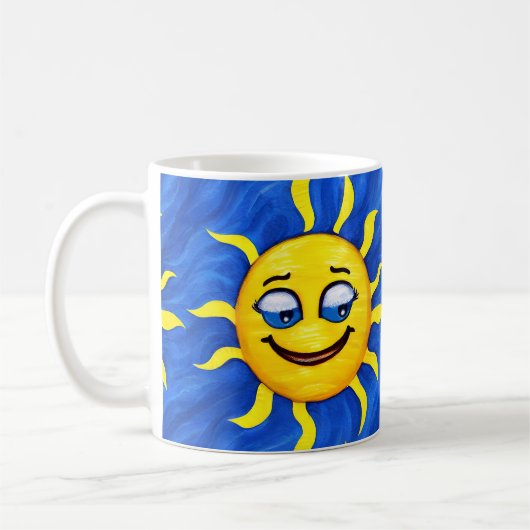 glimlachen Face Sunny Sun Koffiemok (Links)