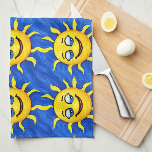 glimlachen Face Sunny Sun Theedoek (Quarter Fold)