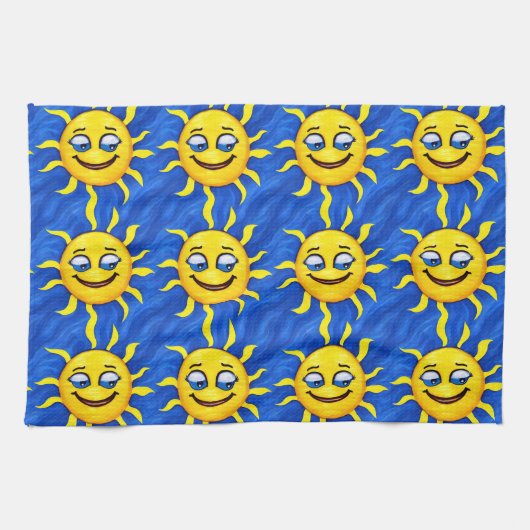 glimlachen Face Sunny Sun Theedoek (Horizontaal)