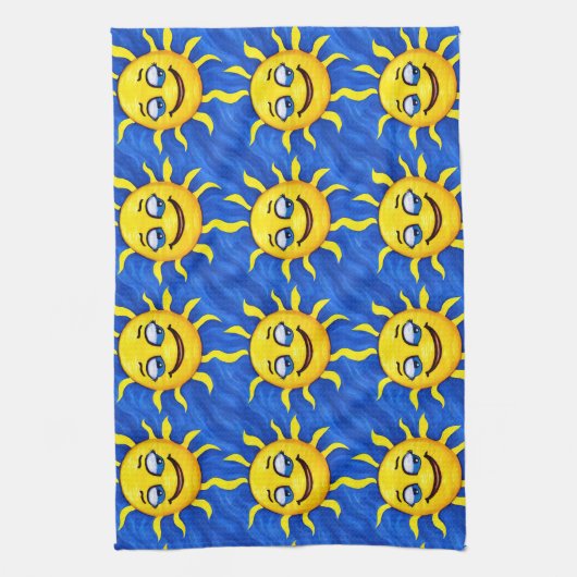 glimlachen Face Sunny Sun Theedoek (Verticaal)