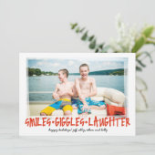 glimlachen * Giggles * Gelach Feestdagenkaart (Staand voorkant)