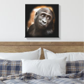 glimlachen gorilla baby canvas afdruk (Insitu (Slaapkamer))