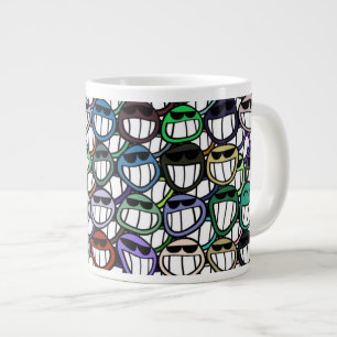 glimlachen grote koffiekop