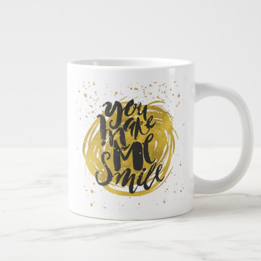 glimlachen grote koffiekop (Rechts)