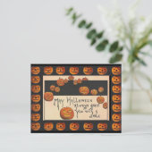  glimlachen Halloween Jack o'Lantern Briefkaart (Staand voorkant)