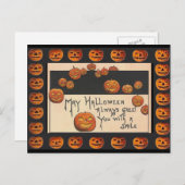  glimlachen Halloween Jack o'Lantern Briefkaart (Voorkant / Achterkant)
