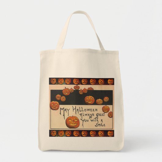  glimlachen Halloween Jack o'Lantern Tote Bag (Voorkant)