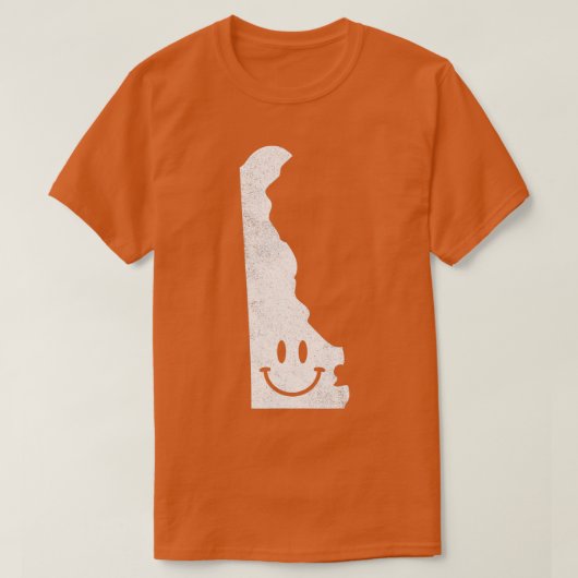 glimlachen in DE Funny Delaware Happy Face T-shirt (Design voorkant)