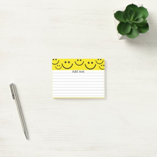 glimlachen in de zon gele Sjabloon Post-it® Notes (Kantoor)