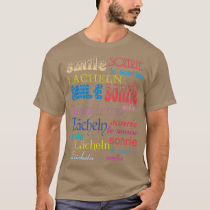 glimlachen in verschillende talen t-shirt
