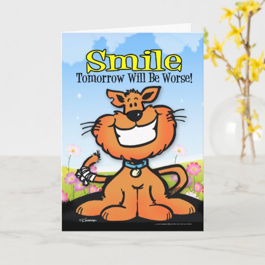 glimlachen kaart (Gele Bloem)