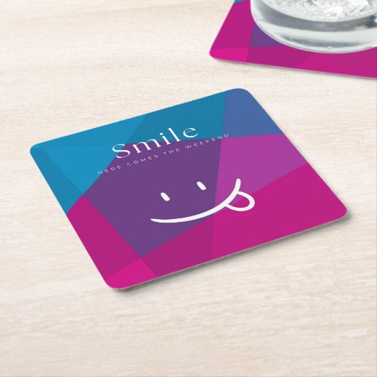 glimlachen kartonnen onderzetters (Schuin)