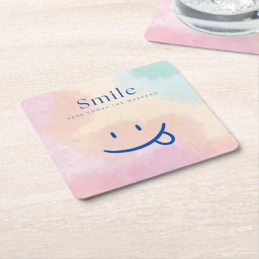 glimlachen kartonnen onderzetters (Schuin)