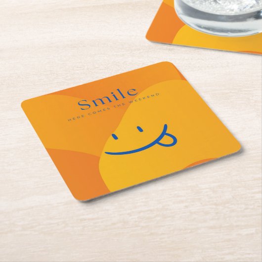 glimlachen kartonnen onderzetters (Schuin)