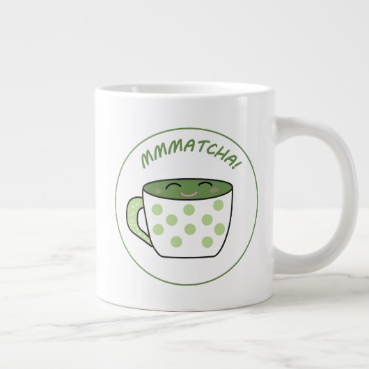 glimlachen Kawaii Matcha Grote Koffiekop (Rechts)